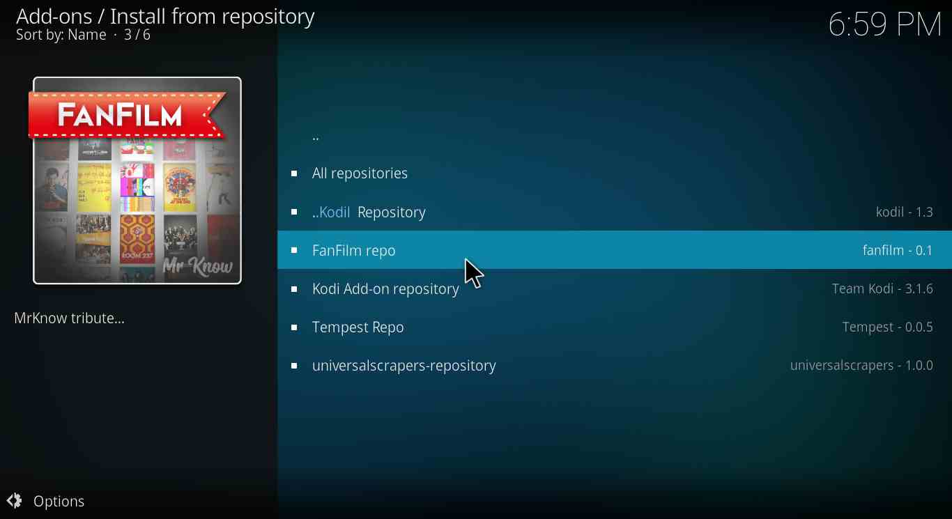 How to install FanFilm Kodi Repo