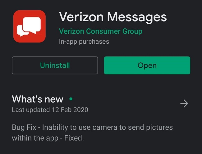 Updating the Verizon Message+