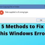 fix Data Supplied is of Wrong Type Windows error