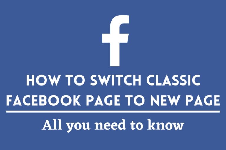 Switch Classic Facebook Page