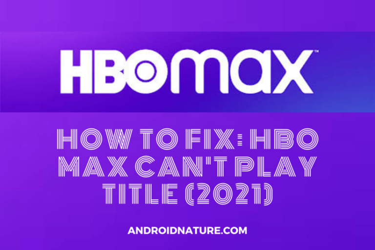 HBO Max can't play title