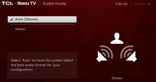 Audio settings on TCL Roku tv
