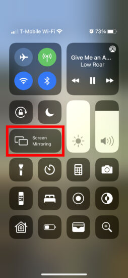 Screen mirroring option on your phone for Airplay