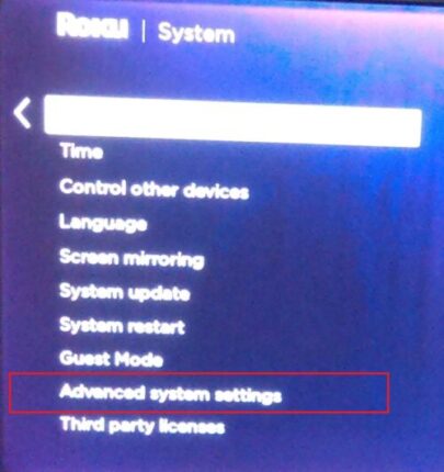 System settings on TCL TV