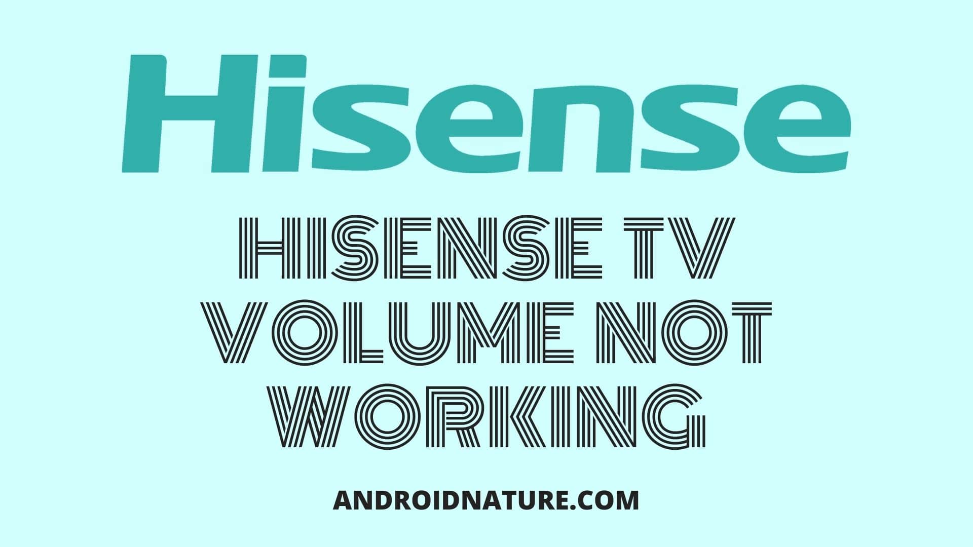 Hisense TV audio not working
