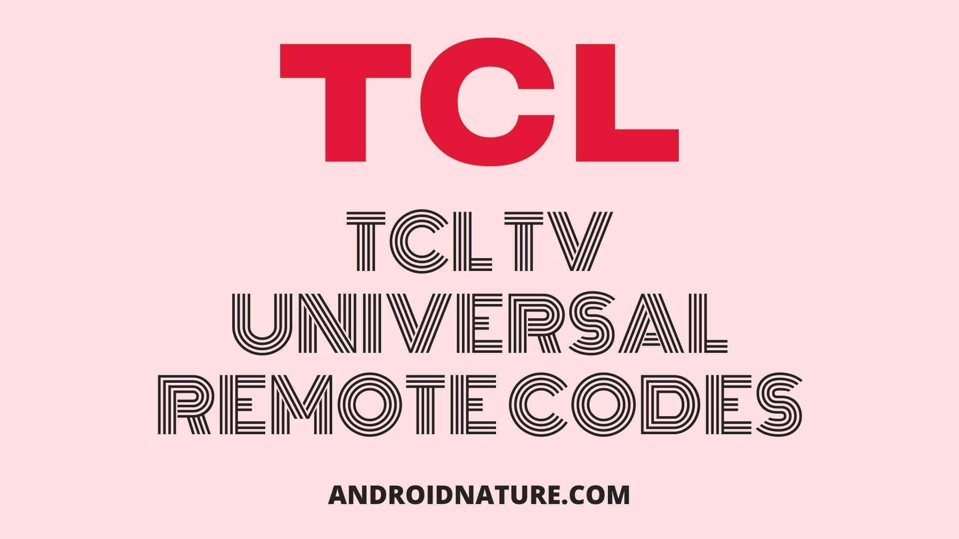 TCL TV universal remote codes