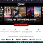 Homepage of Showtime