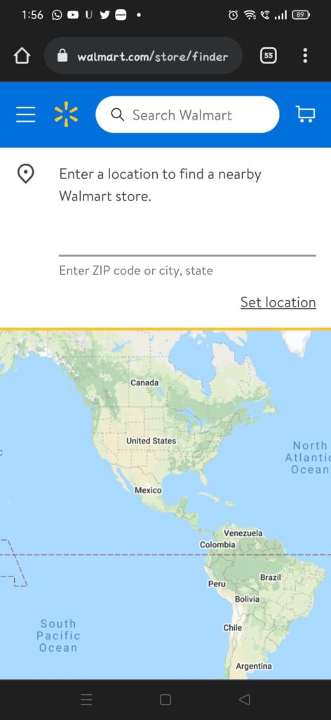 Enter you location zip code to find nearby Walmart store