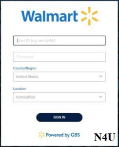 Walmart app login section