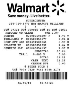 walmart receipt