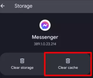 Clear the Messenger app cache