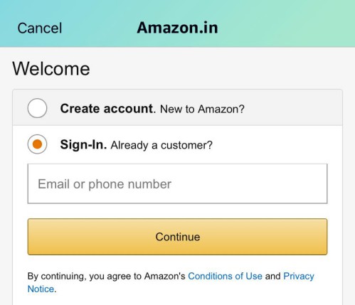 Here you can see how to sign in on amazon