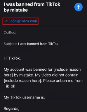 send email to recover the account ban