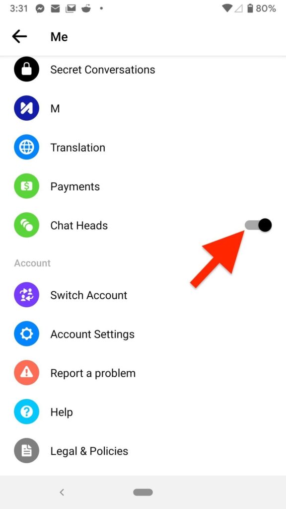 how to enable chat heads