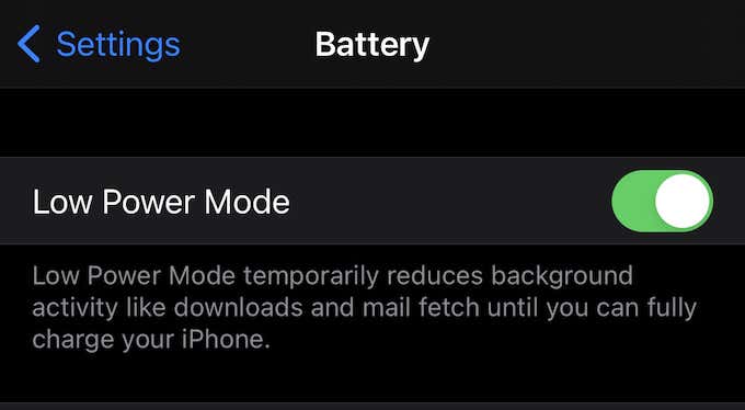 how to change setting to low power mode