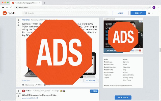 this shows reddit's disabling ad blockers