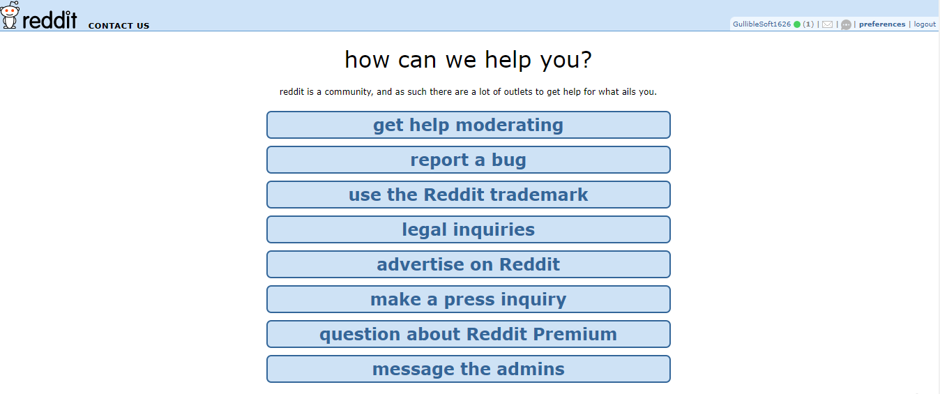 How to Contact reddit customer support
