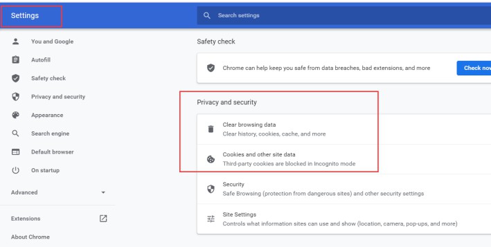 this shows how to clear browsing data