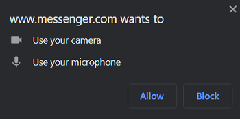 Messenger audio video permission on Chrome