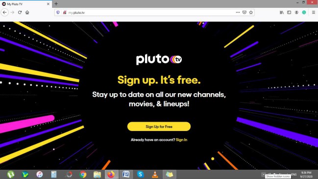 Free streaming on Pluto TV