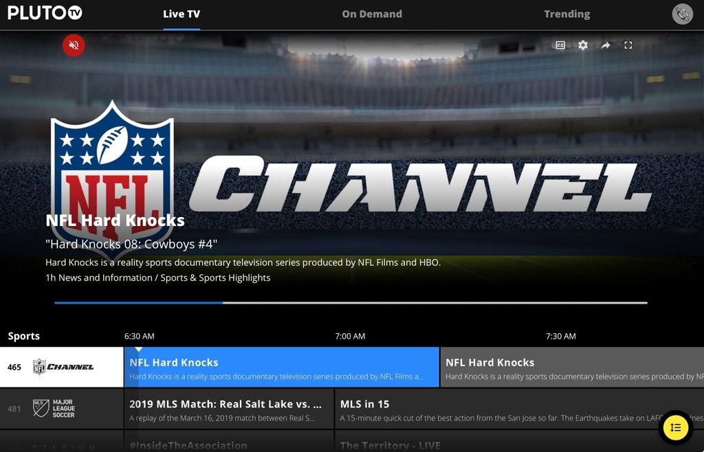 Does Pluto TV have NFL games?