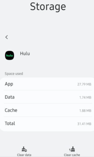 Hulu clear app cache