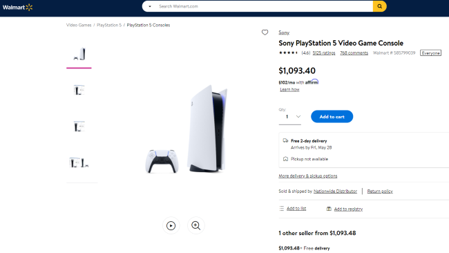 Walmart PS5 expensive