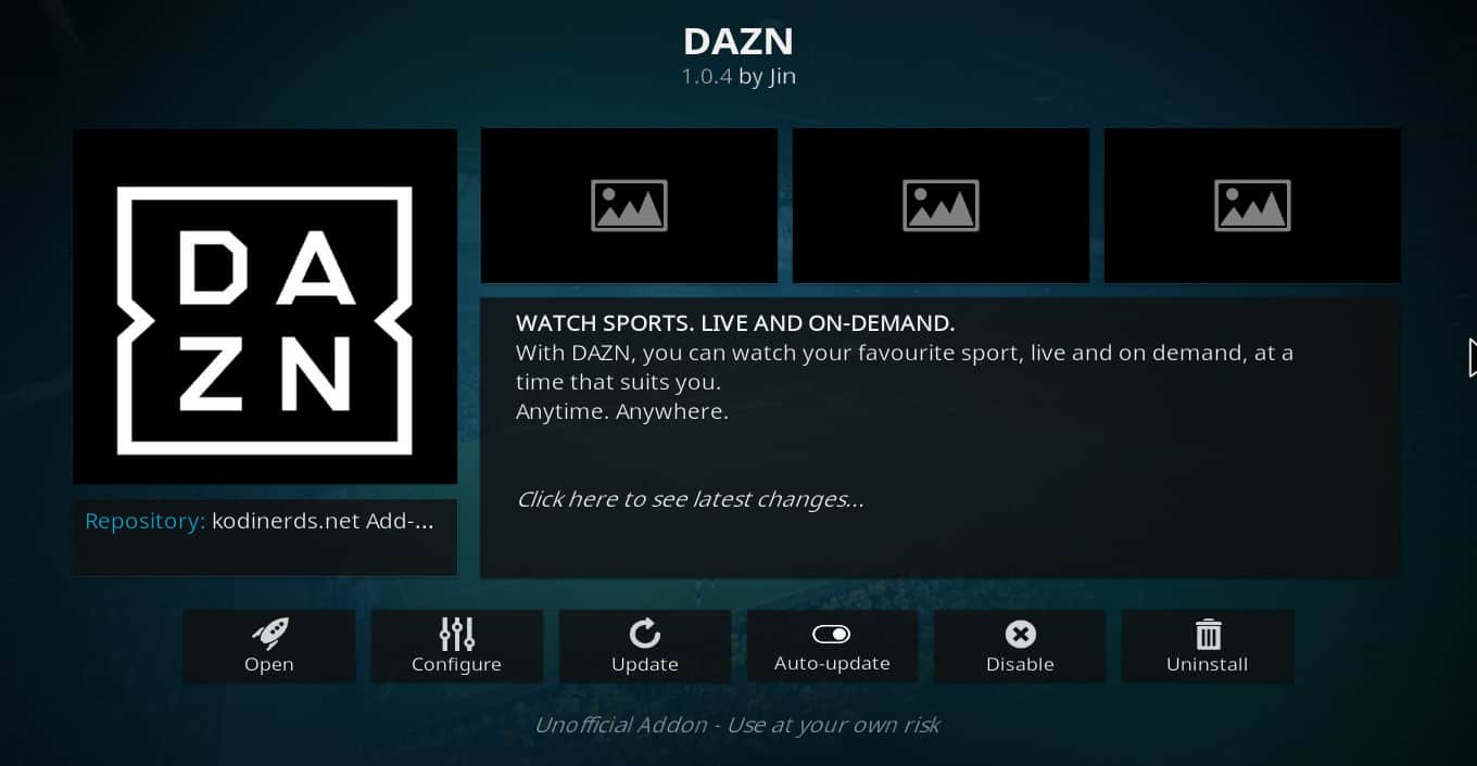 Uninstall DAZN app from smart TV