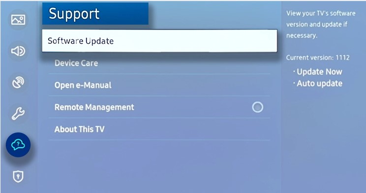 software update on smart Tv