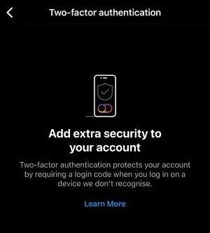 Two-factor authentication for Instagram