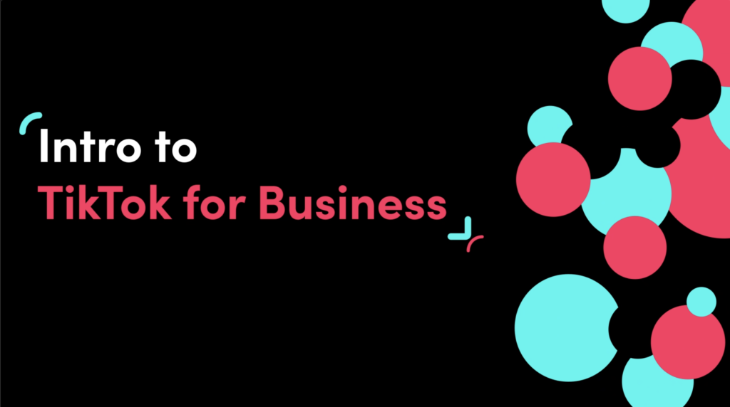 Banner on introduction to tiktok business account