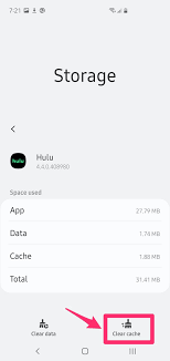 hulu app clear cache