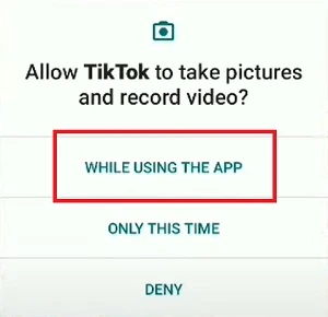 TikTok app accessibility on Android device