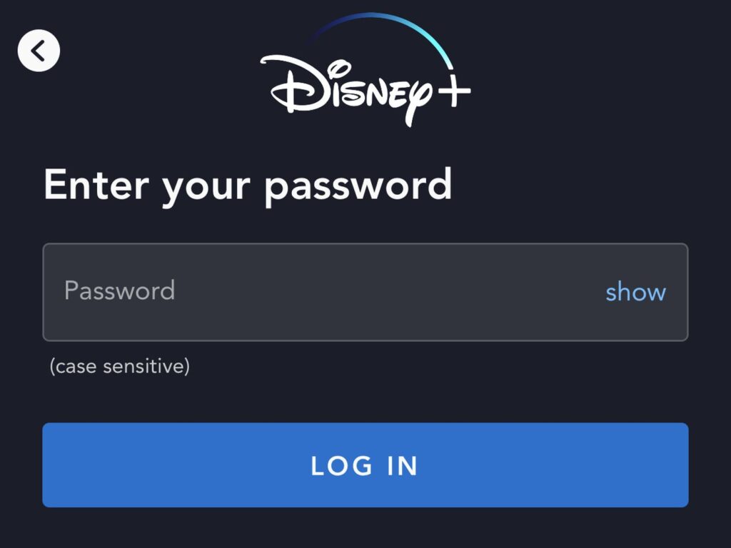 Logging Into a Disney Account