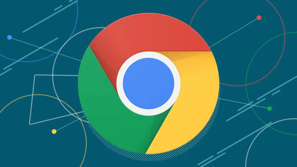 Image of Google Chrome logo on a sketchy background