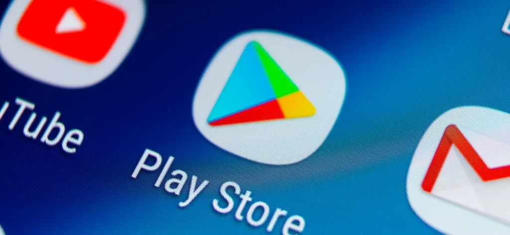 image of the Google Play Store on a phone's screen