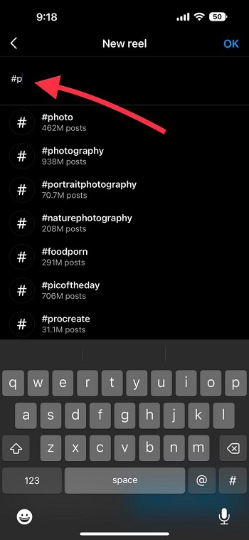 treding hashtags on Instagram