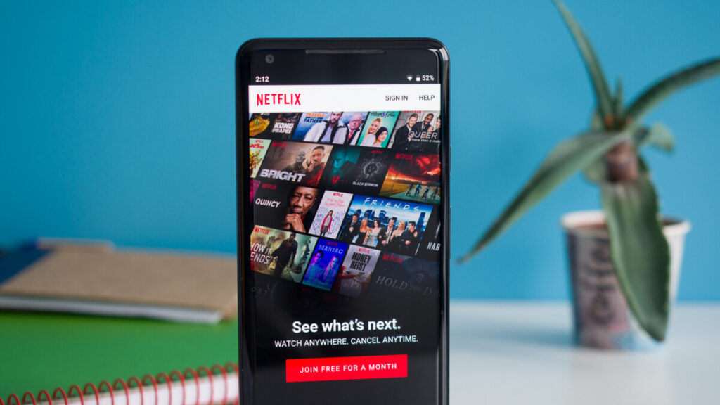 Netflix mobile app running on a phone