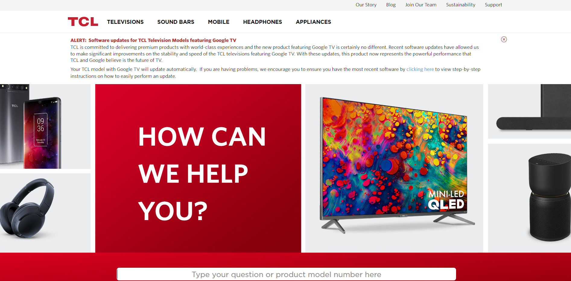 TCL Support Home Page