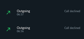 WhatsApp call declined