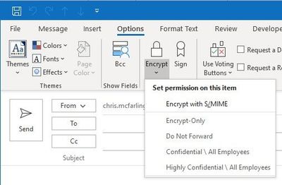 encrypt email Outlook