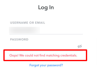 Snapchat-say-we-could-not-find-matching-credentials-
