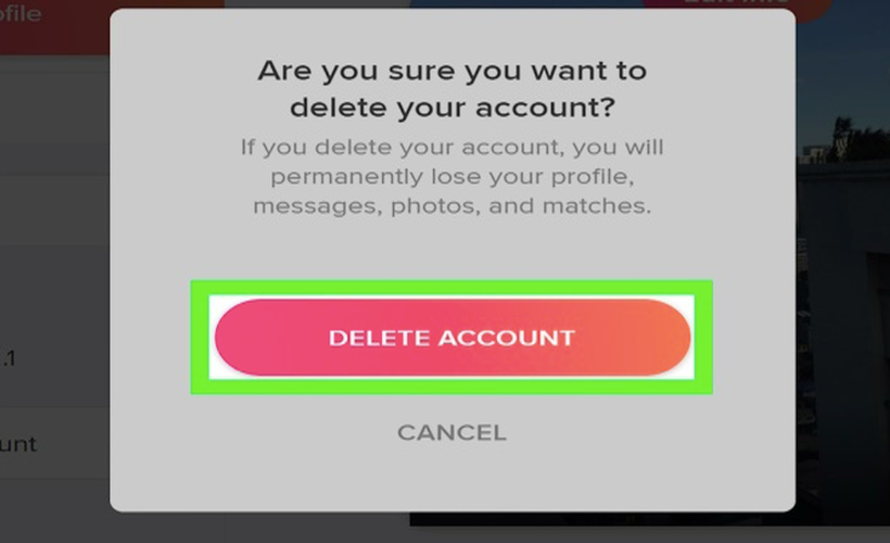 Tinder delete account start over