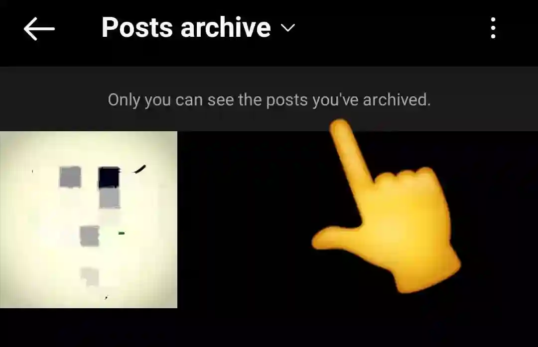 Instagram archive post will only be visible to you