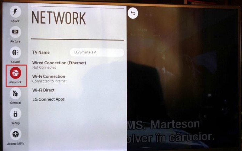 LG Smart TV network connection