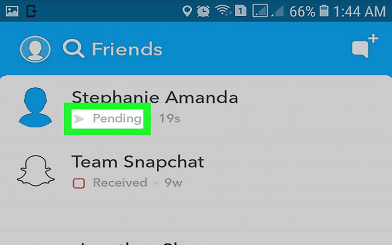 Pending status on Snapchat