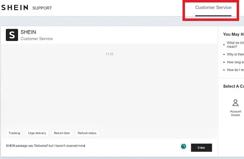 Shein customer support