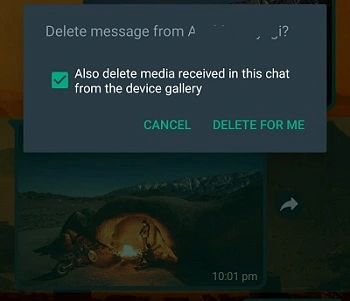 Delete media pop up in Android