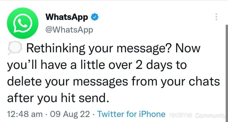 WhatsApp Twitter announcement