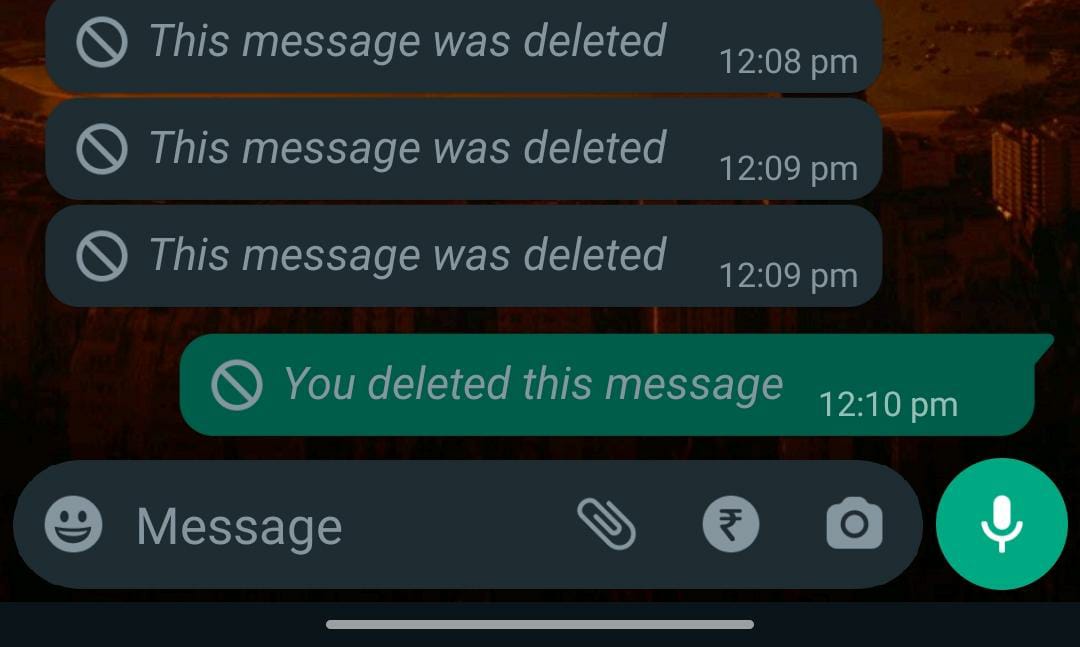 This message was deleted Whatsapp